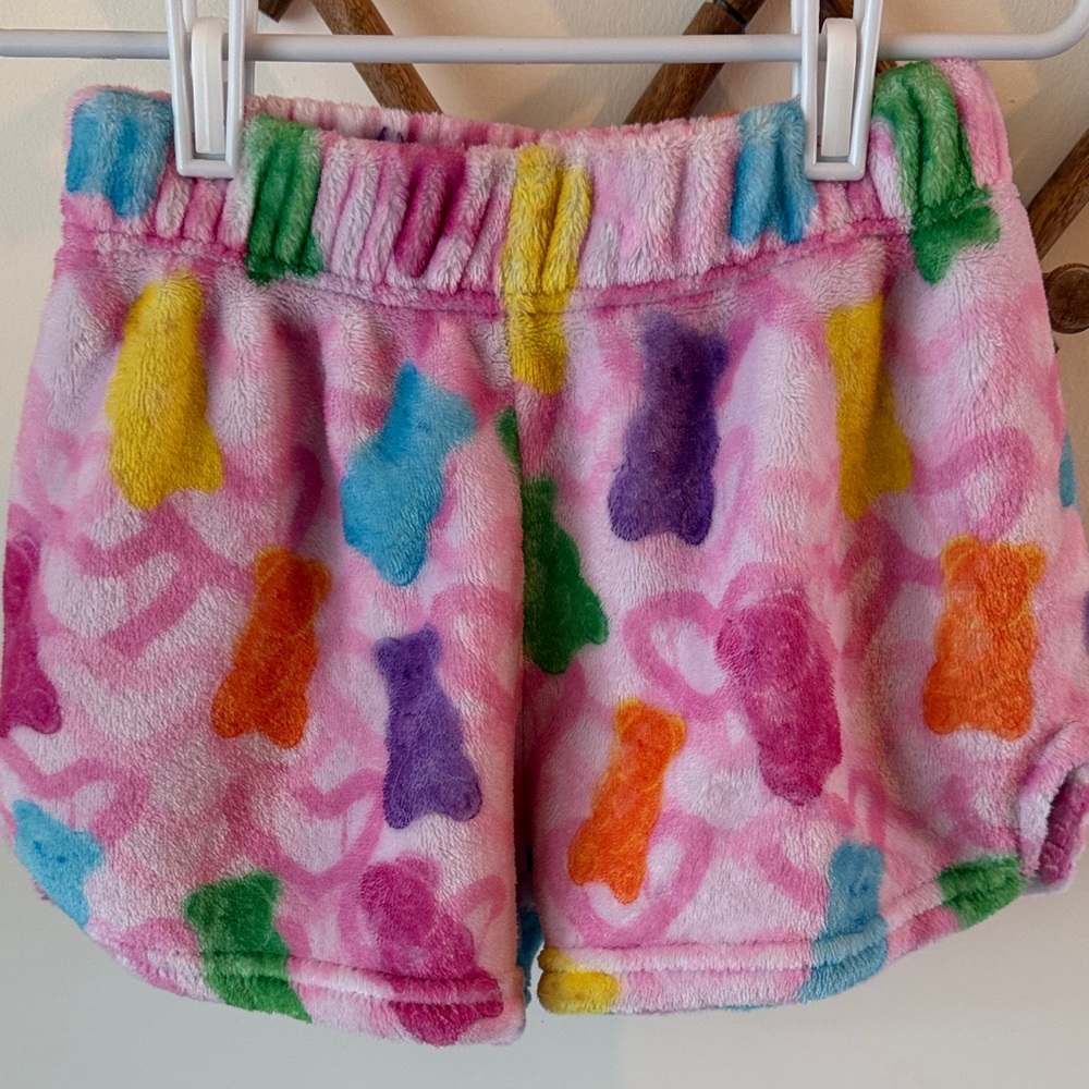 Kids Iscream Plush Gummy Bear Print Fleece Pajama Shorts - Pink Multi